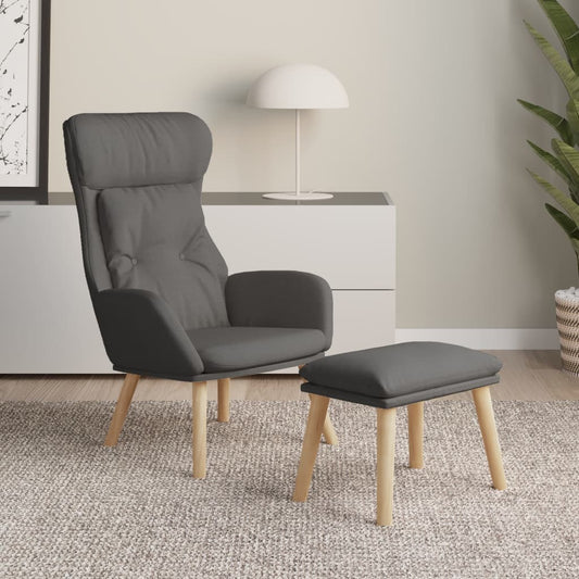 Relaxační Křeslo S Podnožkou Tmavě Šedé Textil