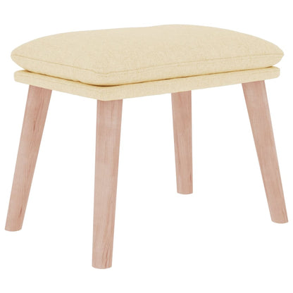 Relaxační Křeslo S Podnožkou Krémové Textil