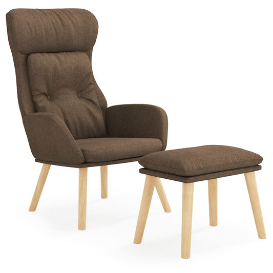 Relaxační Křeslo S Podnožkou Hnědé Textil