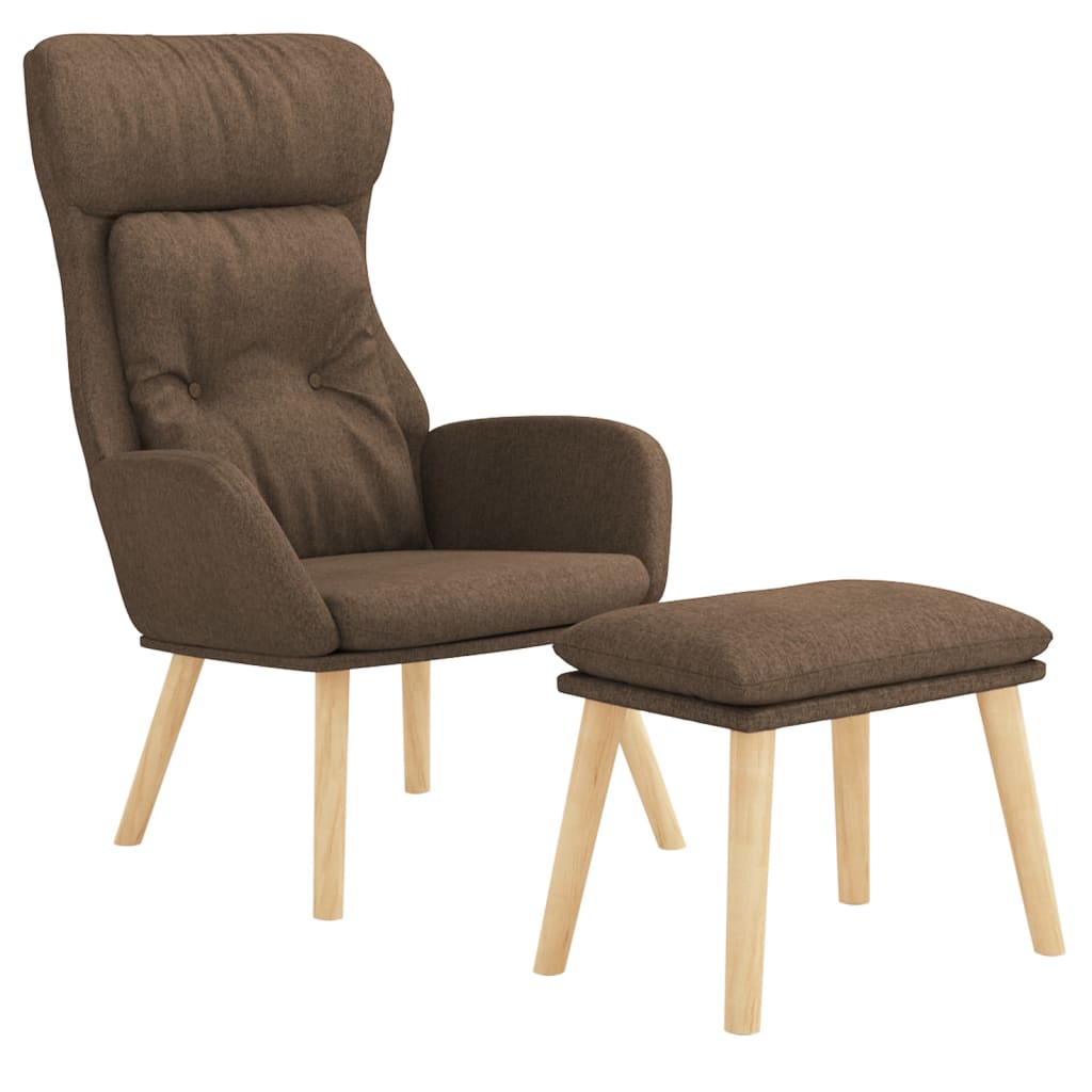 Relaxační Křeslo S Podnožkou Hnědé Textil