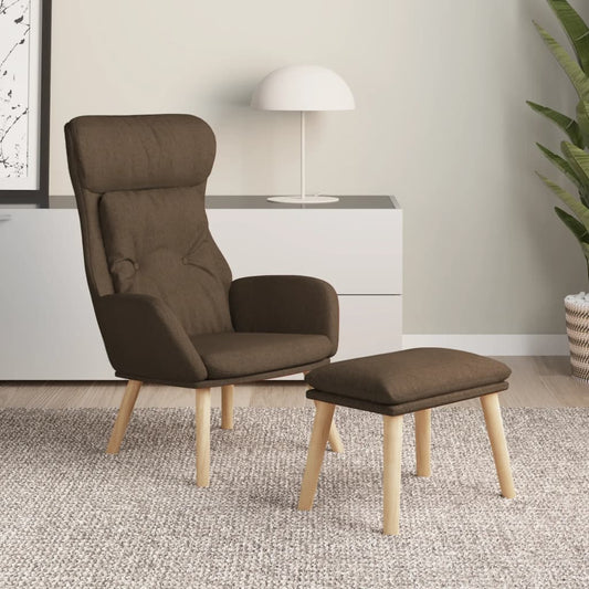 Relaxační Křeslo S Podnožkou Hnědé Textil