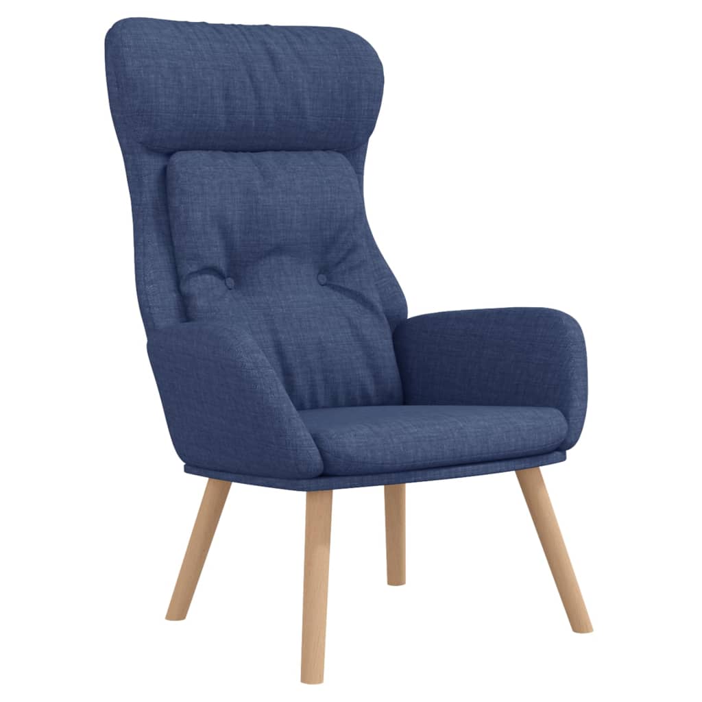Relaxační Křeslo S Podnožkou Modré Textil