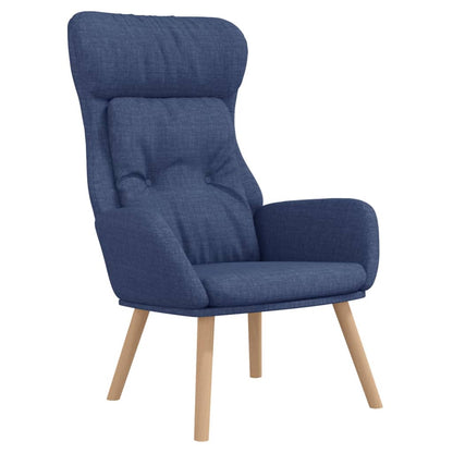 Relaxační Křeslo S Podnožkou Modré Textil