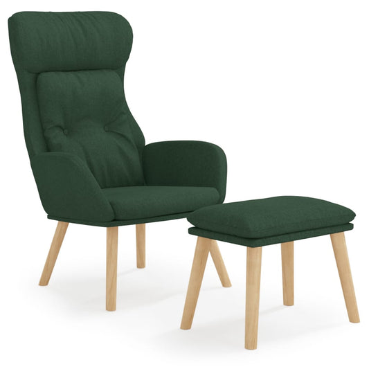 Relaxační Křeslo S Podnožkou Tmavě Zelené Textil