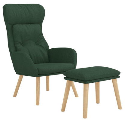 Relaxační Křeslo S Podnožkou Tmavě Zelené Textil