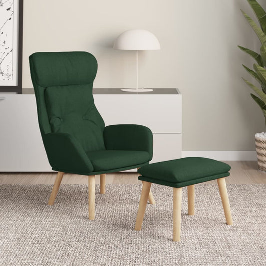 Relaxační Křeslo S Podnožkou Tmavě Zelené Textil