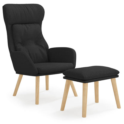 Relaxační Křeslo S Podnožkou Černé Textil