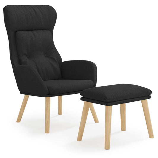 Relaxační Křeslo S Podnožkou Černé Textil