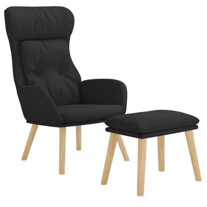 Relaxační Křeslo S Podnožkou Černé Textil