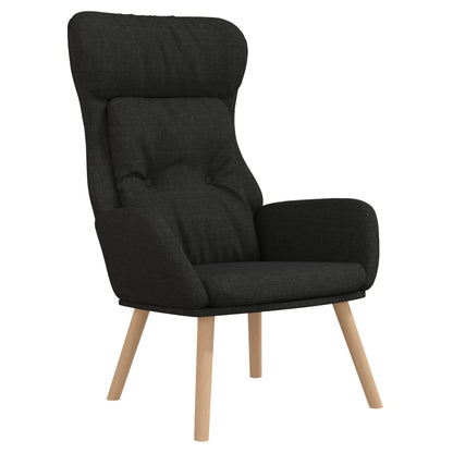Relaxační Křeslo S Podnožkou Černé Textil