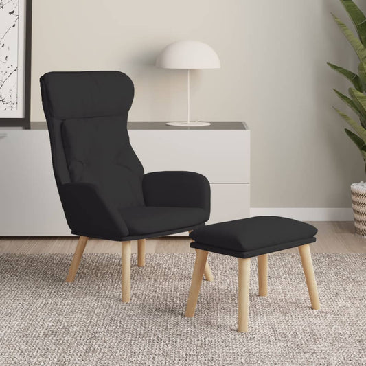 Relaxační Křeslo S Podnožkou Černé Textil