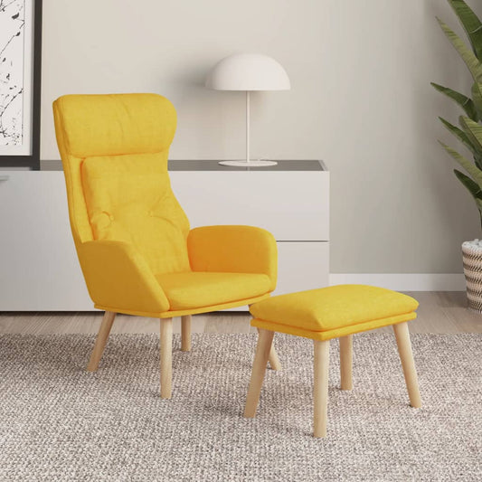 Relaxační Křeslo S Podnožkou Hořčicově Žluté Textil