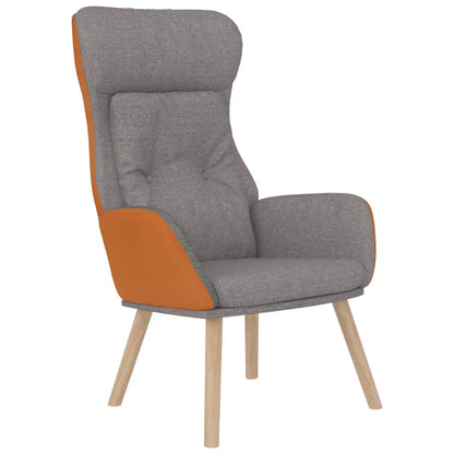 Relaxační Křeslo S Podnožkou Světle Šedá Umělá Kůže A Textil