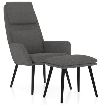 Relaxační Křeslo Se Stoličkou Světle Šedé Textil