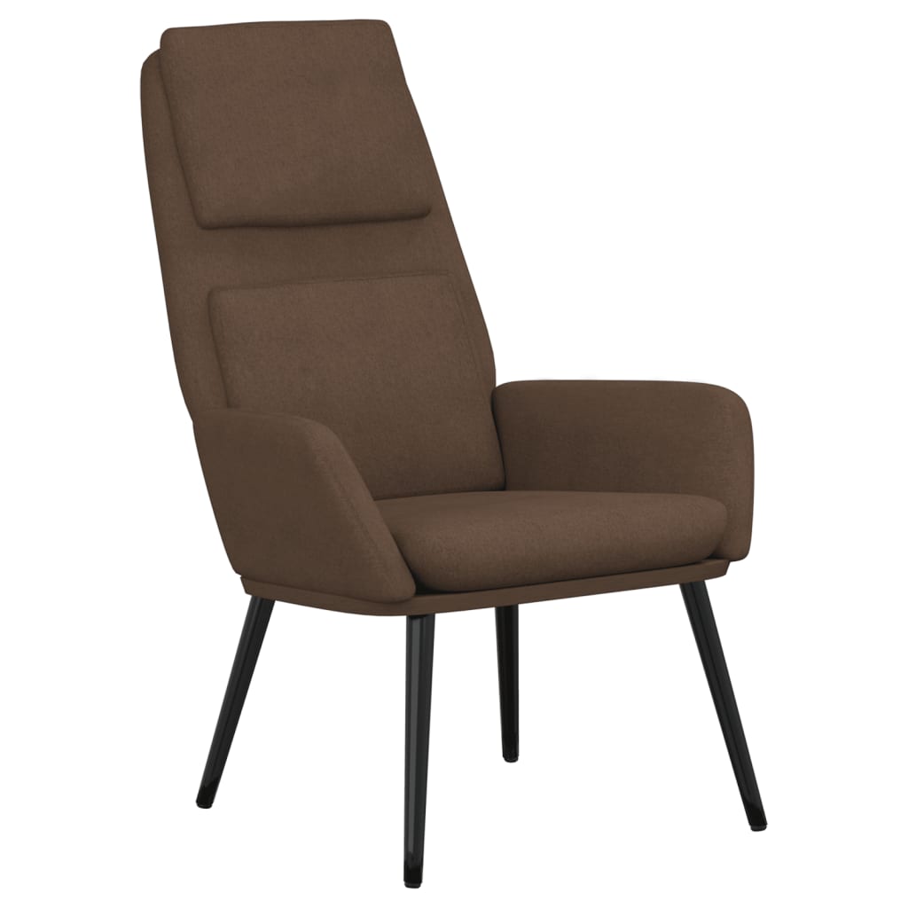 Relaxační Křeslo Se Stoličkou Hnědé Textil