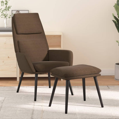 Relaxační Křeslo Se Stoličkou Hnědé Textil