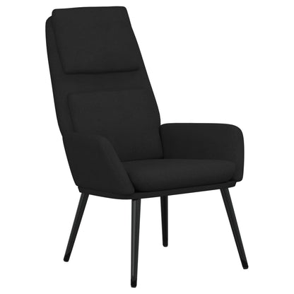 Relaxační Křeslo Se Stoličkou Černé Textil