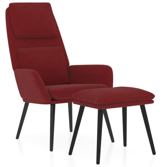 Relaxační Křeslo Se Stoličkou Vínové Textil