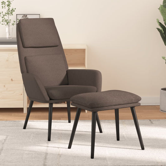 Relaxační Křeslo Se Stoličkou Taupe Textil