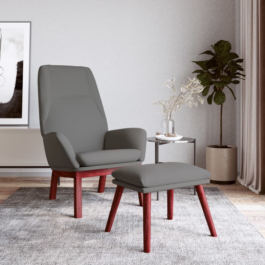 Relaxační Křeslo S Podnožkou Světle Šedé Textil