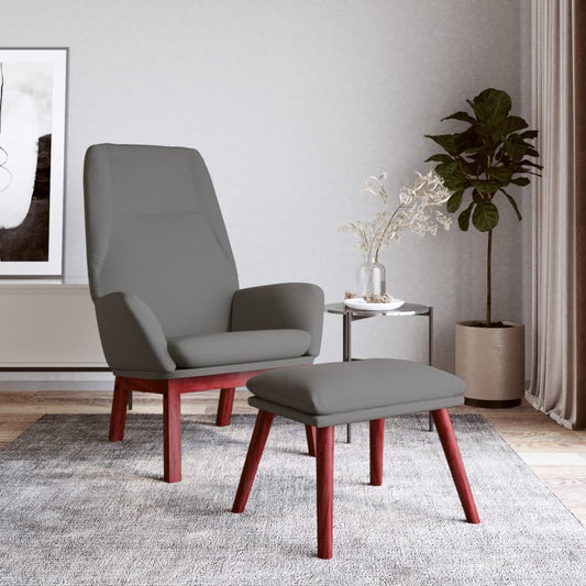 Relaxační Křeslo S Podnožkou Světle Šedé Textil