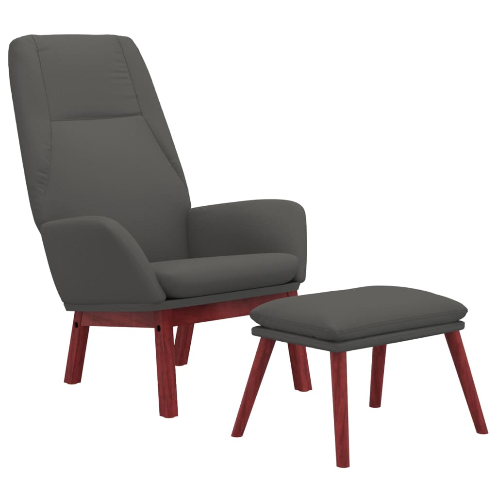 Relaxační Křeslo S Podnožkou Tmavě Šedé Textil