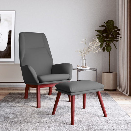Relaxační Křeslo S Podnožkou Tmavě Šedé Textil
