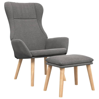 Relaxační Křeslo S Podnožkou Světle Šedé Textil