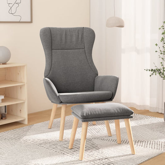 Relaxační Křeslo S Podnožkou Světle Šedé Textil