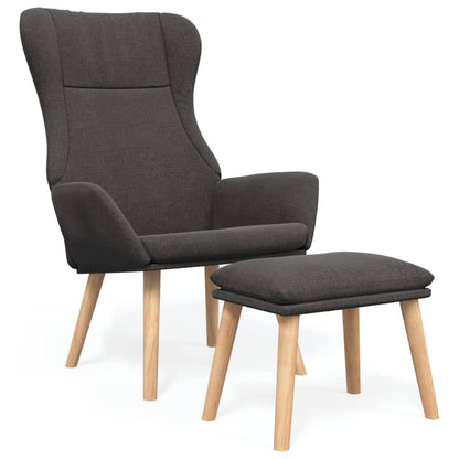 Relaxační Křeslo S Podnožkou Tmavě Šedé Textil