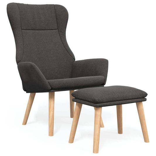 Relaxační Křeslo S Podnožkou Tmavě Šedé Textil