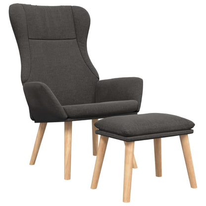 Relaxační Křeslo S Podnožkou Tmavě Šedé Textil