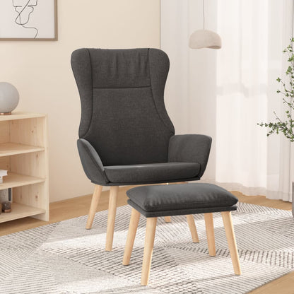 Relaxační Křeslo S Podnožkou Tmavě Šedé Textil