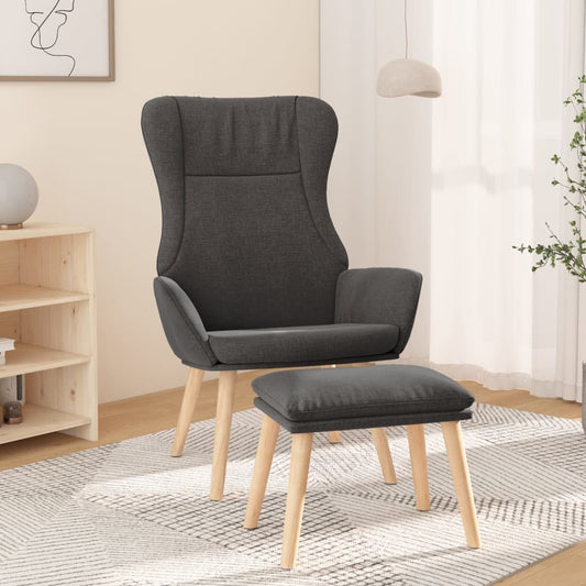 Relaxační Křeslo S Podnožkou Tmavě Šedé Textil