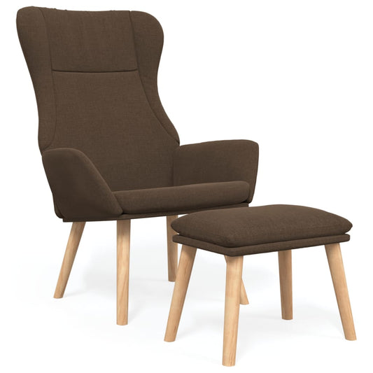 Relaxační Křeslo S Podnožkou Hnědé Textil