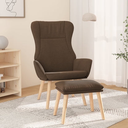 Relaxační Křeslo S Podnožkou Hnědé Textil