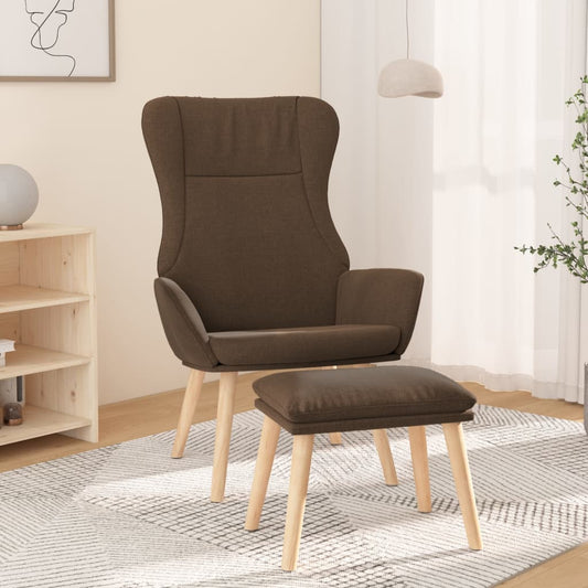 Relaxační Křeslo S Podnožkou Hnědé Textil
