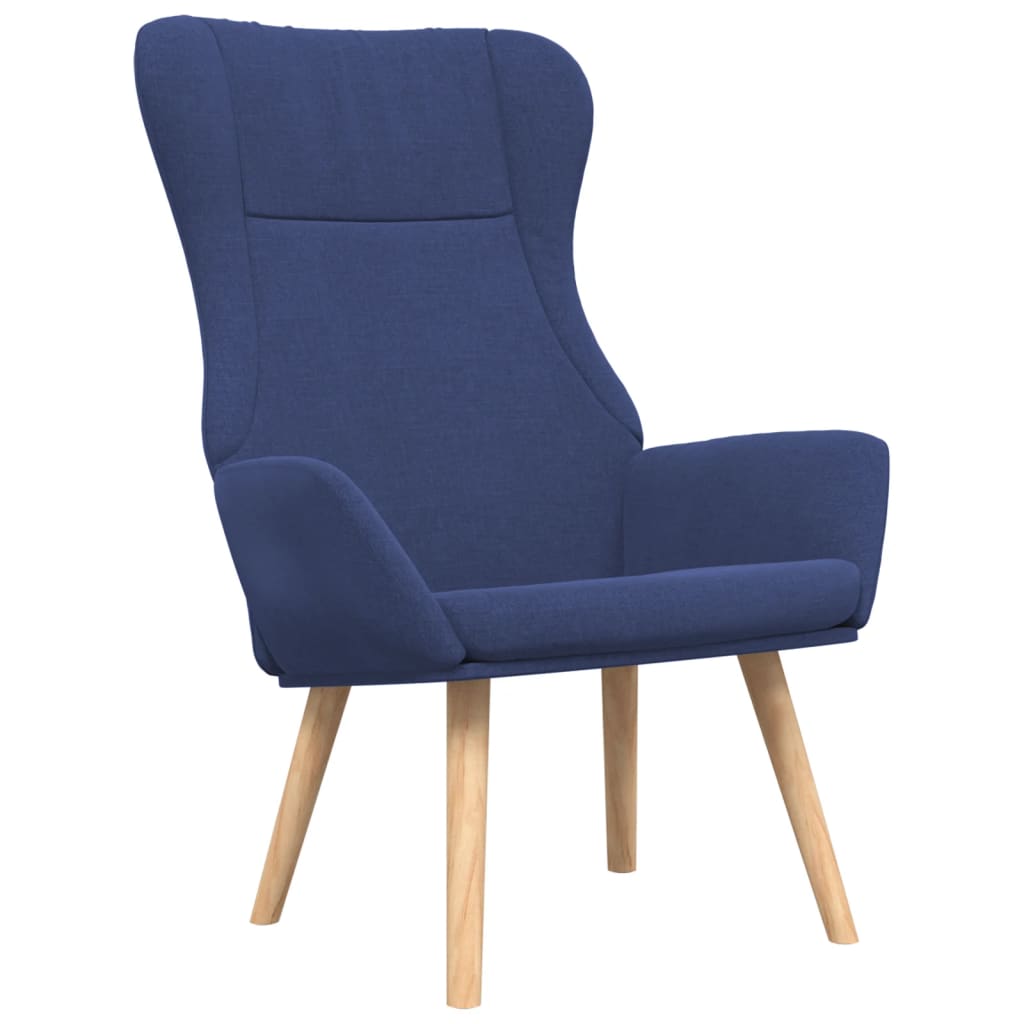 Relaxační Křeslo S Podnožkou Modré Textil