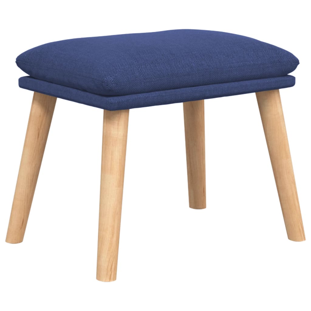 Relaxační Křeslo S Podnožkou Modré Textil