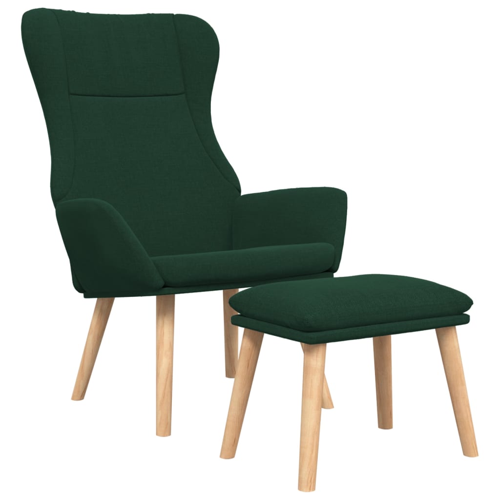 Relaxační Křeslo S Podnožkou Tmavě Zelené Textil