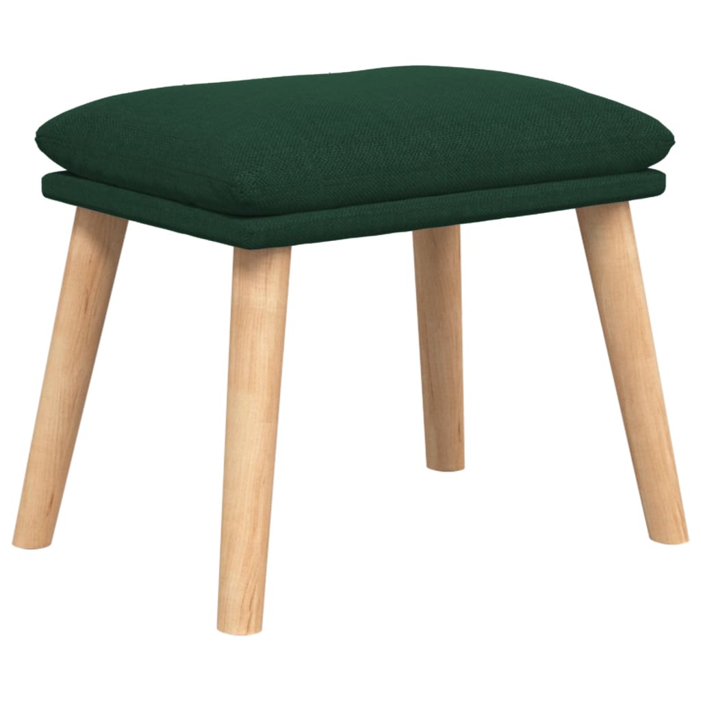 Relaxační Křeslo S Podnožkou Tmavě Zelené Textil