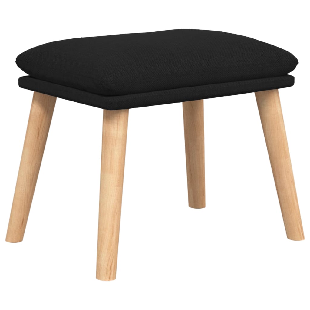 Relaxační Křeslo S Podnožkou Černé Textil
