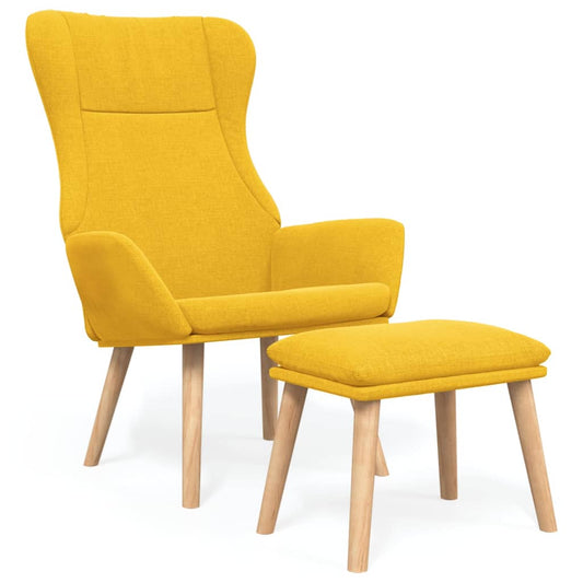 Relaxační Křeslo S Podnožkou Hořčicově Žluté Textil