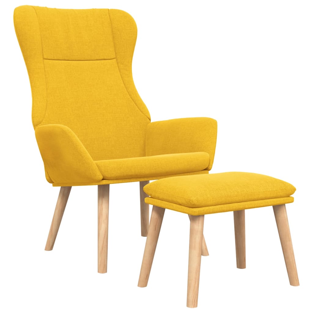 Relaxační Křeslo S Podnožkou Hořčicově Žluté Textil