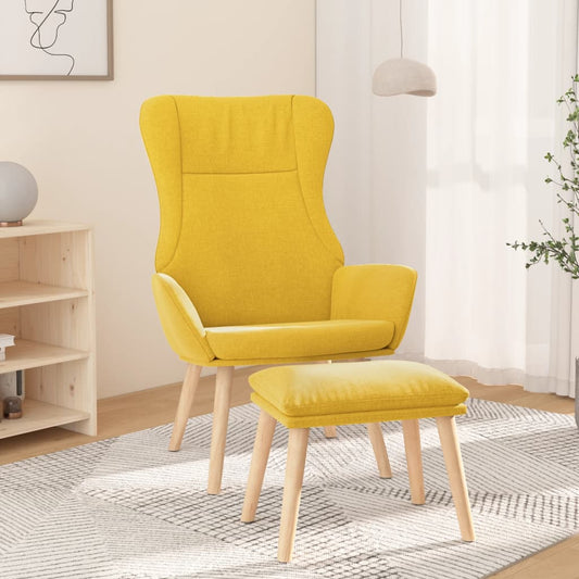 Relaxační Křeslo S Podnožkou Hořčicově Žluté Textil