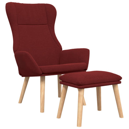 Relaxační Křeslo S Podnožkou Vínové Textil