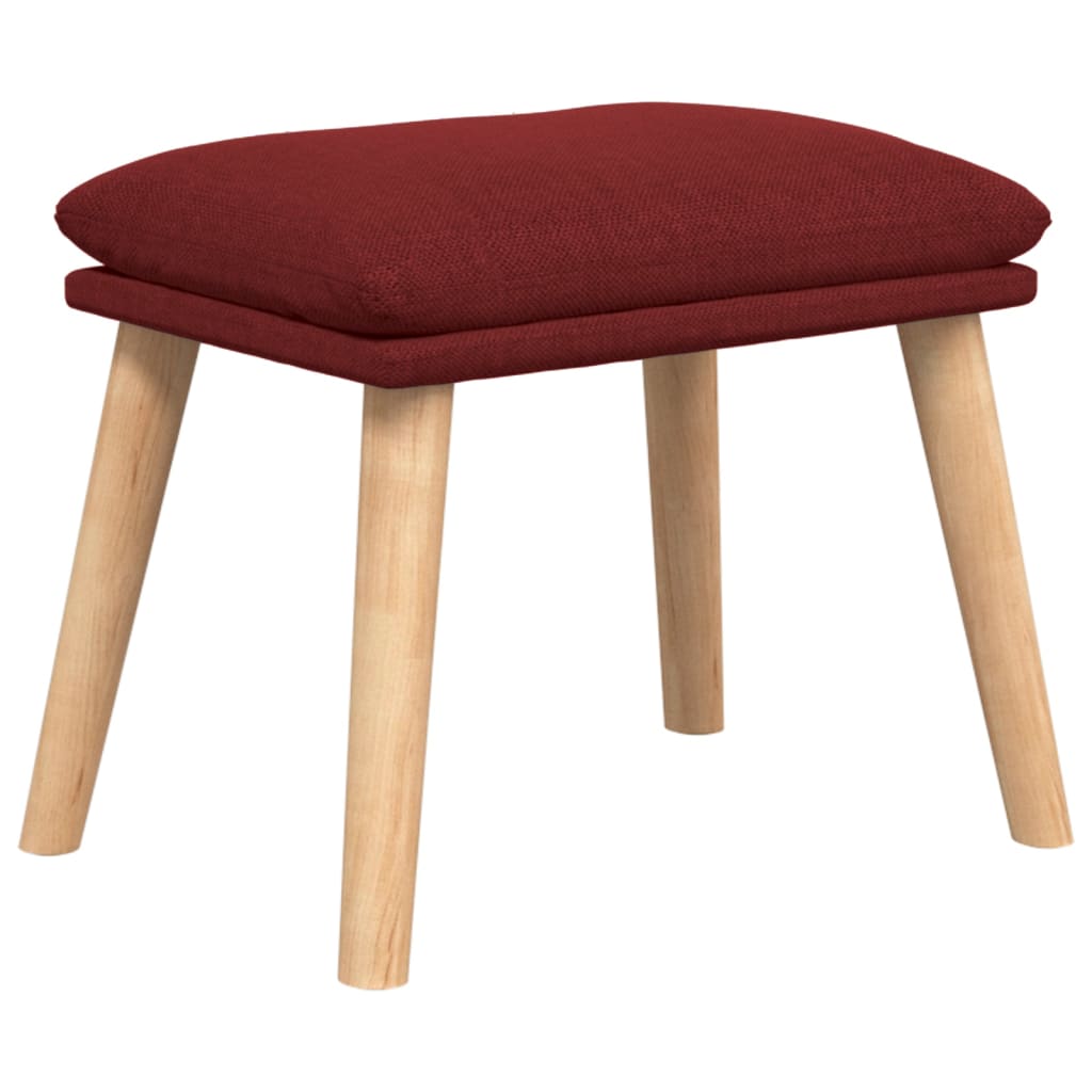 Relaxační Křeslo S Podnožkou Vínové Textil