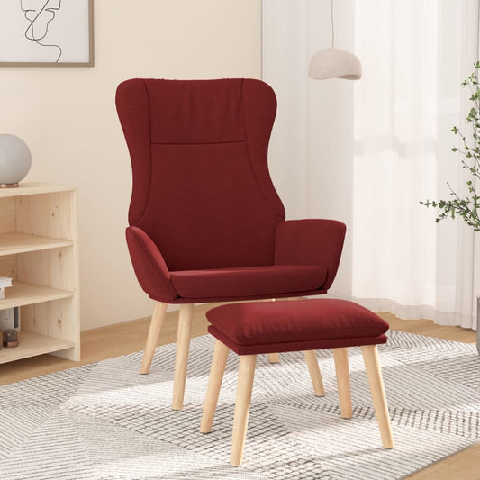 Relaxační Křeslo S Podnožkou Vínové Textil