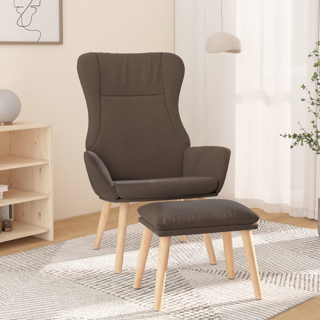 Relaxační Křeslo S Podnožkou Taupe Textil