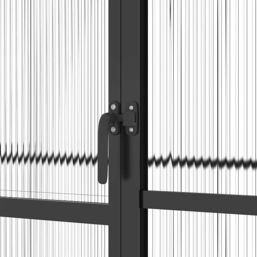 Skleník S Podkladovým Rámem Antracitový 6,43 M² Hliník